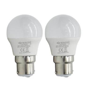 Waco – LED Lamp Golf Ball / G45 B22 3500K – Warm White – 5W Pack of 2 Waco – LED Lamp Golf Ball / G45 B22 3500K – Warm White – 5W Pack of 2