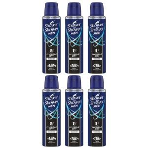 Shower To Shower – Anti- Perspirant For Men 150ml-Invisible Dry – Pack of 6 Shower To Shower – Anti- Perspirant For Men 150ml-Invisible Dry – Pack of 6
