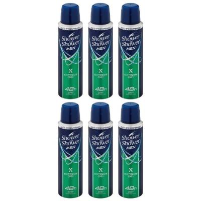 Shower To Shower – Anti- Perspirant For Men 150ml – Extreme Dry – Pack of 6 Shower To Shower – Anti- Perspirant For Men 150ml – Extreme Dry – Pack of 6