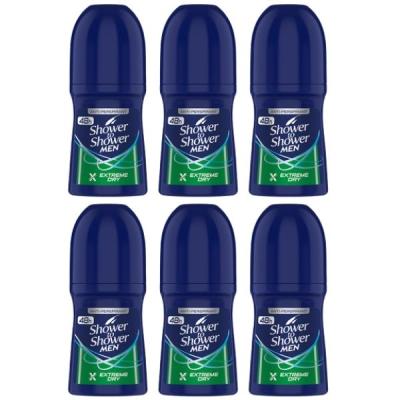 Shower To Shower – Roll – On For Men 50ml – Extreme Dry Pack of 6 Shower To Shower – Roll – On For Men 50ml – Extreme Dry Pack of 6