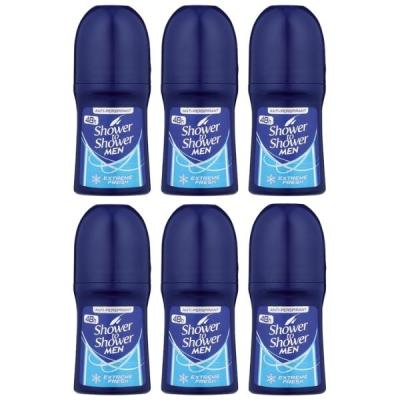 Shower To Shower – Roll – On For Men 50ml – Extreme Fresh Pack of 6 Shower To Shower – Roll – On For Men 50ml – Extreme Fresh Pack of 6