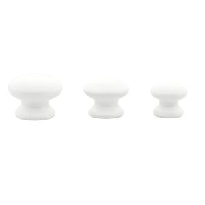 Pack of 10 x Porcelain Knob, White, 38mm Pack of 10 x Porcelain Knob, White, 38mm