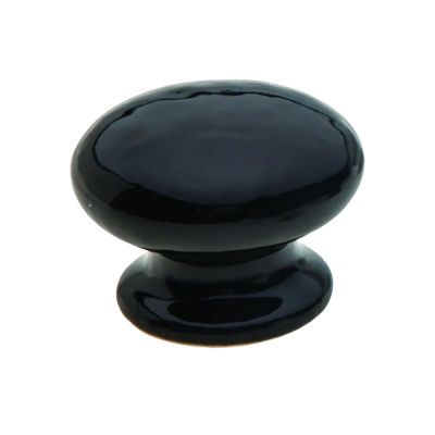 Pack of 10 x Porcelain Knob, Black, 38mm Pack of 10 x Porcelain Knob, Black, 38mm
