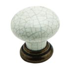 Pack of 6 x Crete Knob, Antique Brass Base, 35mm Pack of 6 x Crete Knob, Antique Brass Base, 35mm