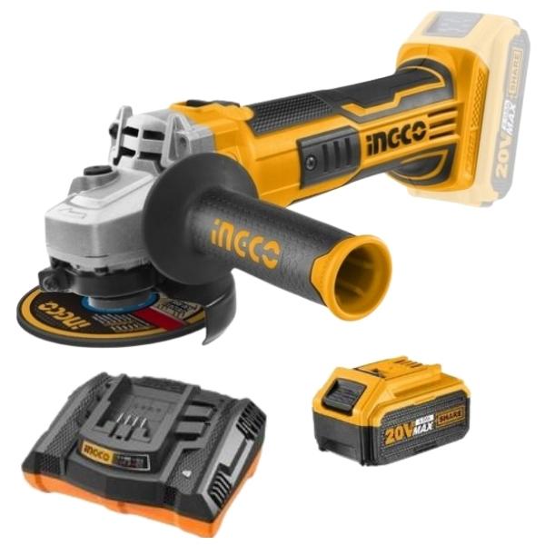 Ingco – Lithium-Ion Angle Grinder (Cordless)20V With 4.0Ah Battery &Charger Ingco – Lithium-Ion Angle Grinder (Cordless)20V With 4.0Ah Battery &Charger