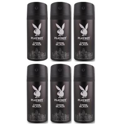 PlayBoy – Men Deodorant 150ml – Code Black – Pack of 6 PlayBoy – Men Deodorant 150ml – Code Black – Pack of 6