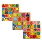 Educational Wood Block Puzzles – Pack of 3 Educational Wood Block Puzzles – Pack of 3