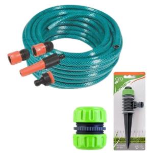 MTS – Hose Pipe With Fittings (20m), Connector/Mender and Spike-Sprinkler MTS – Hose Pipe With Fittings (20m), Connector/Mender and Spike-Sprinkler