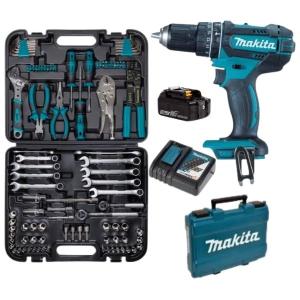 Makita – Cordless Impact Drill and Bort Mechanics Hand Tool Set – Combo Makita – Cordless Impact Drill and Bort Mechanics Hand Tool Set – Combo