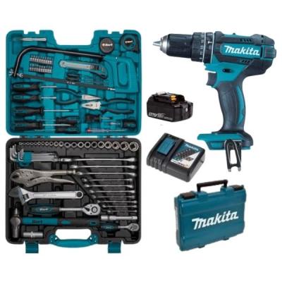 Makita – Cordless Impact Drill and Bort Mechanical Hand Tool Set – Combo Makita – Cordless Impact Drill and Bort Mechanical Hand Tool Set – Combo