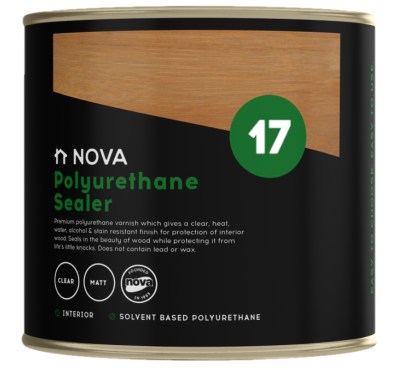 Nova 17 Polyurethane Sealer – Matt / Clear – Interior Varnish 500ml Nova 17 Polyurethane Sealer – Matt / Clear – Interior Varnish 500ml
