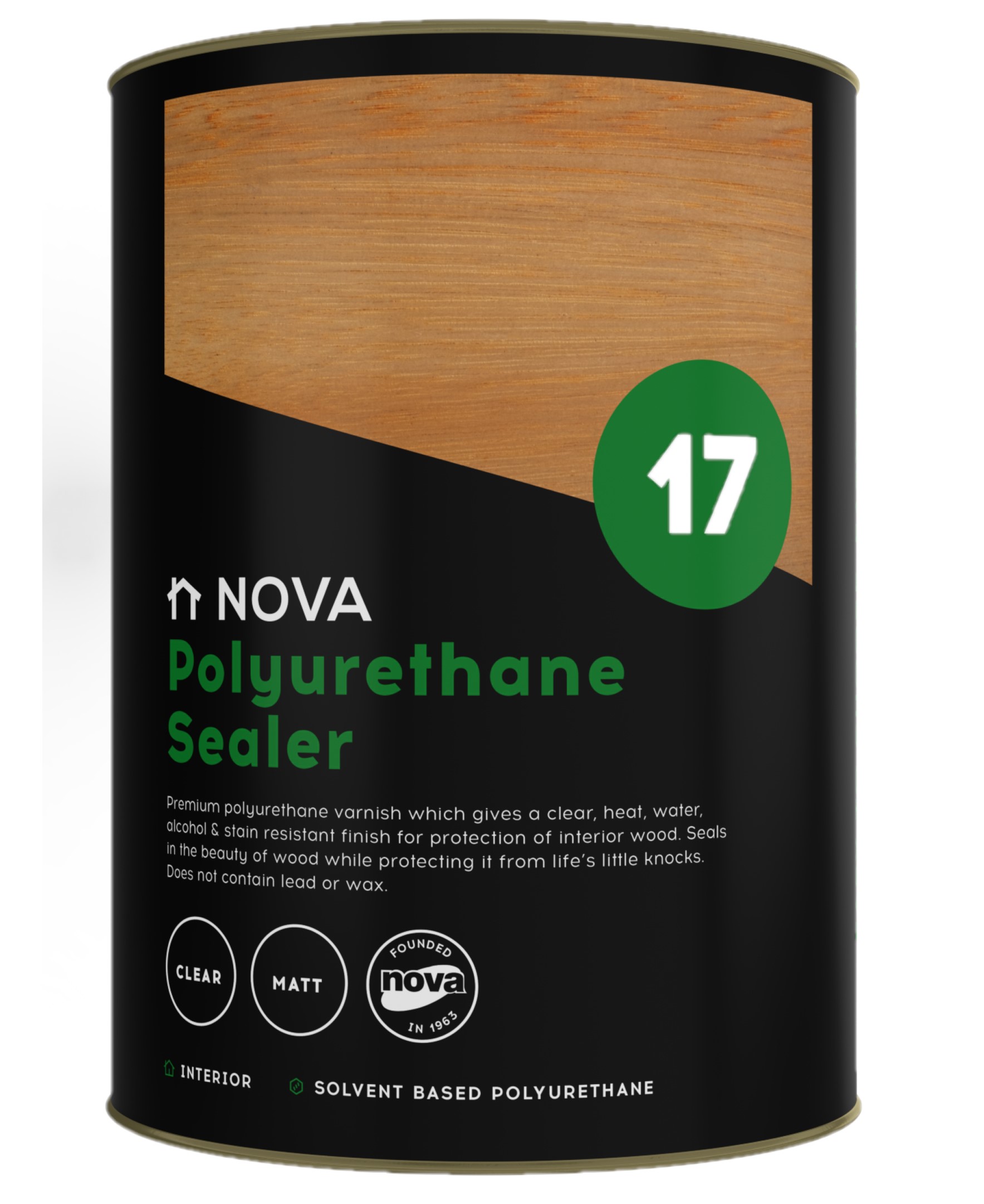 Nova 17 Polyurethane Sealer – Matt / Clear – Interior Varnish 5lt Nova 17 Polyurethane Sealer – Matt / Clear – Interior Varnish 5lt