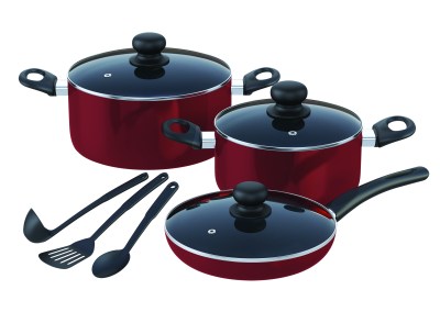 Bennett Read 9 Piece Metallic Red Non-Stick Cookware Set Bennett Read 9 Piece Metallic Red Non-Stick Cookware Set