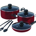 Bennett Read 9 Piece Metallic Red Non-Stick Cookware Set Bennett Read 9 Piece Metallic Red Non-Stick Cookware Set