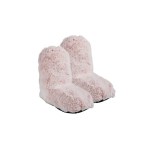 Snuggly Bits Microwave Heating Pad Plush Slippers – Pink/White Snuggly Bits Microwave Heating Pad Plush Slippers – Pink/White