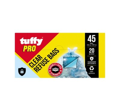 Tuffy Pro Clear Refuse Bags 45s Tuffy Pro Clear Refuse Bags 45s