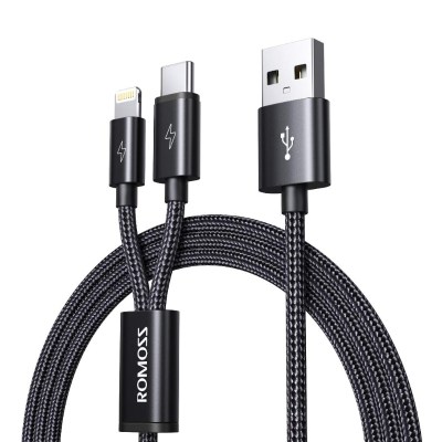 Romoss USB to Lightning and Type-C 1.5m Data and Charging Cable Romoss USB to Lightning and Type-C 1.5m Data and Charging Cable