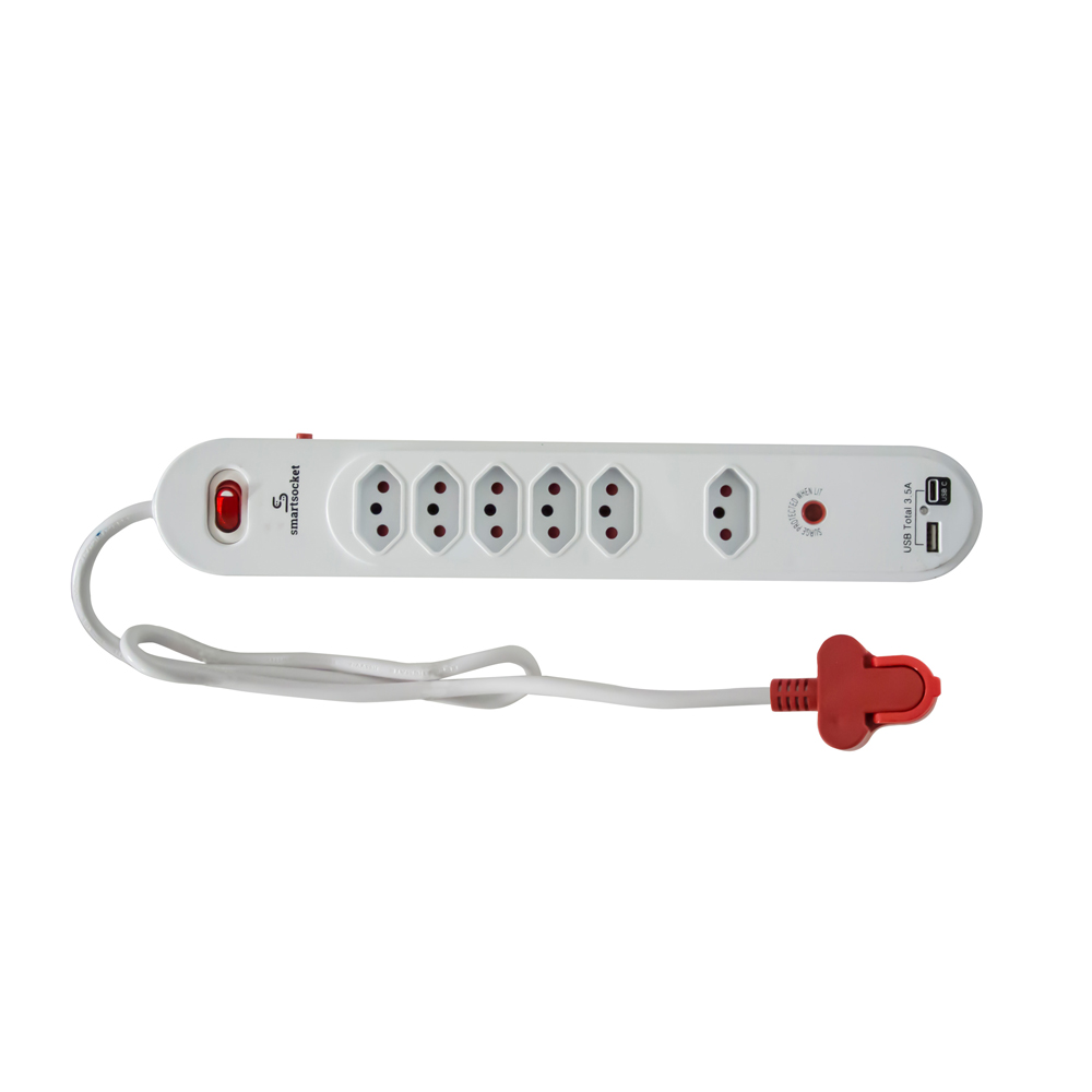 Smartsocket 6 Way Power Board 3.5 Amp USB – SS012 Smartsocket 6 Way Power Board 3.5 Amp USB – SS012