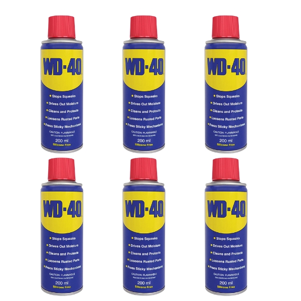 WD40 – Multi-Use Lubricant 200ml (Pack of 6) WD40 – Multi-Use Lubricant 200ml (Pack of 6)