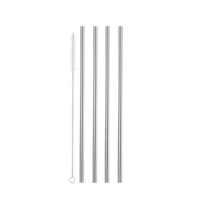 Straight Stainless Steel Drinking Straws – 4 Piece Set with Cleaning Brush Straight Stainless Steel Drinking Straws – 4 Piece Set with Cleaning Brush