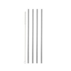Straight Stainless Steel Drinking Straws – 4 Piece Set with Cleaning Brush Straight Stainless Steel Drinking Straws – 4 Piece Set with Cleaning Brush