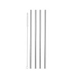Straight Stainless Steel Drinking Straws – 4 Piece Set with Cleaning Brush Straight Stainless Steel Drinking Straws – 4 Piece Set with Cleaning Brush