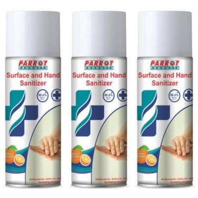Parrot Products – Alcohol Aerosol Sanitizer Citrus (400ml)96.4% Pack of 3 Parrot Products – Alcohol Aerosol Sanitizer Citrus (400ml)96.4% Pack of 3