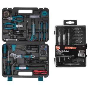 Kendo – Knifes and Blades Set (17Piece) and Electrical Tool Kit (30Piece) Kendo – Knifes and Blades Set (17Piece) and Electrical Tool Kit (30Piece)