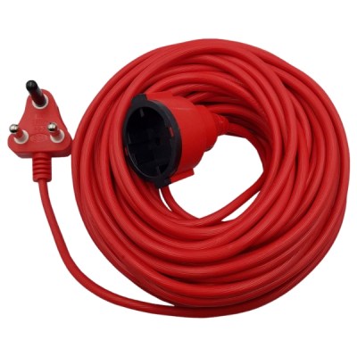 Waldo – Extension Lead/Cord/Cable (20m) Red (10A) Round Plug Waldo – Extension Lead/Cord/Cable (20m) Red (10A) Round Plug