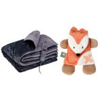 Solac – Kids Single Bed Electric Throw Over Blanket & Nattou & Gelpack-Fox Solac – Kids Single Bed Electric Throw Over Blanket & Nattou & Gelpack-Fox