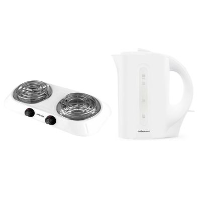 Mellerware – Double Spiral Hotplate & “Tugela” 1.7L Corded Kettle – White Mellerware – Double Spiral Hotplate & “Tugela” 1.7L Corded Kettle – White