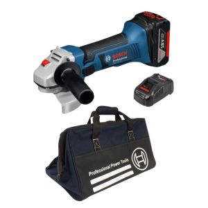 Bosch- Cordless Angle Grinder, 1×5.0Ah Batteries, 1xCharger & Bosch Bag Bosch- Cordless Angle Grinder, 1×5.0Ah Batteries, 1xCharger & Bosch Bag