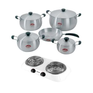Oli – Rhino Casserole Pot Set – 9 Piece with Hotplate – White Oli – Rhino Casserole Pot Set – 9 Piece with Hotplate – White