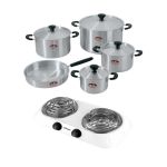 Oli – Impala Casserole Pot Set – 9 Piece with Hotplate – White Oli – Impala Casserole Pot Set – 9 Piece with Hotplate – White