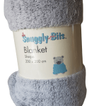 Snuggly Bits Grey Polyester Plain Winter Junior Blanket Snuggly Bits Grey Polyester Plain Winter Junior Blanket