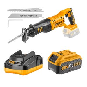 Ingco -Cordless Lithium Ion Reciprocating Saw 20V, Charger & Battery(5.0Ah) Ingco -Cordless Lithium Ion Reciprocating Saw 20V, Charger & Battery(5.0Ah)
