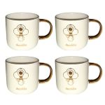 Decakila – Ceramic Mug – 330ml – White and Gold – Pack of 4 Decakila – Ceramic Mug – 330ml – White and Gold – Pack of 4