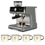 Decakila-Espresso Coffee Machine With Grinder- 2.8L & Mugs 330ml-Pack of 4 Decakila-Espresso Coffee Machine With Grinder- 2.8L & Mugs 330ml-Pack of 4