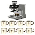 Decakila-Espresso Coffee Machine With Grinder- 2.8L & Mugs 330ml-Pack of 8 Decakila-Espresso Coffee Machine With Grinder- 2.8L & Mugs 330ml-Pack of 8