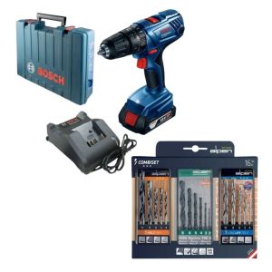 Bosch – 180 – LI Cordless Combo Drill Kit 18V & Alpen Set of 3 Drill Bits Bosch – 180 – LI Cordless Combo Drill Kit 18V & Alpen Set of 3 Drill Bits