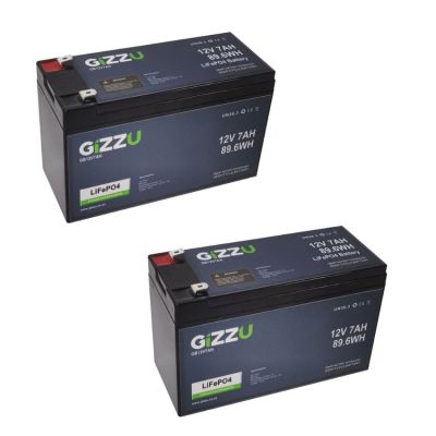 Gizzu – 12V 7Ah Lithium-Ion Battery (Black) – Pack of 2 Gizzu – 12V 7Ah Lithium-Ion Battery (Black) – Pack of 2