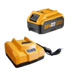 Ingco – Fast Intelligent Battery Charger & Li-ion 4.0AH Battery(20V) Ingco – Fast Intelligent Battery Charger & Li-ion 4.0AH Battery(20V)
