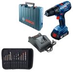 Bosch – Cordless Combo Drill Kit 18V & 13 Pce Drill Bit Assortment Set Bosch – Cordless Combo Drill Kit 18V & 13 Pce Drill Bit Assortment Set