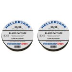 Hellertape – Black PVC Tape (0.8mm x 18mm x 20m) – Pack of 2 Hellertape – Black PVC Tape (0.8mm x 18mm x 20m) – Pack of 2