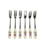 Yasite – Set of 6 Porcelain Pastry Forks – Floral Design with Floral Box Yasite – Set of 6 Porcelain Pastry Forks – Floral Design with Floral Box