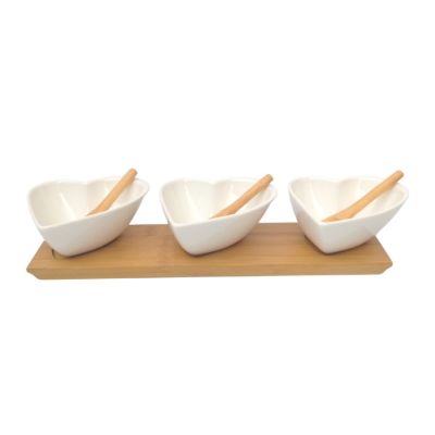 Porcelain with Bamboo 7 Pieces Tapas Set Porcelain with Bamboo 7 Pieces Tapas Set