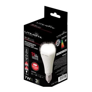 Litemate- Rechargeable A60 E27 LED Light Bulb – (7W) Cool White Litemate- Rechargeable A60 E27 LED Light Bulb – (7W) Cool White