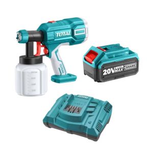 Total Tools – Lithium-Ion Spray Gun 20V with 4.0Ah Battery Pack and Charger Total Tools – Lithium-Ion Spray Gun 20V with 4.0Ah Battery Pack and Charger