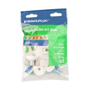 Rawlplug – Basin Fixing Kit 8x80mm – Pack of 2 Rawlplug – Basin Fixing Kit 8x80mm – Pack of 2