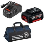 Bosch – Quick Charger and Battery Pack GBA 18V 6.0Ah in Tool Bag Bosch – Quick Charger and Battery Pack GBA 18V 6.0Ah in Tool Bag